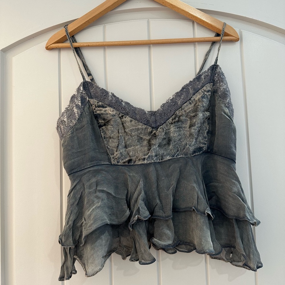 Multicolored Ruffled Peplum Camisole